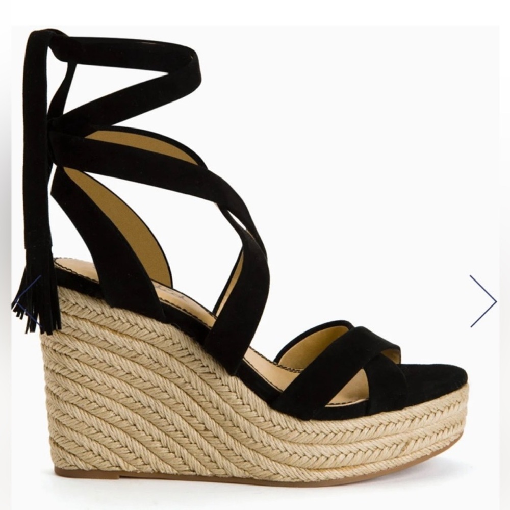 Splendid Black Suede Janice Espadrilles